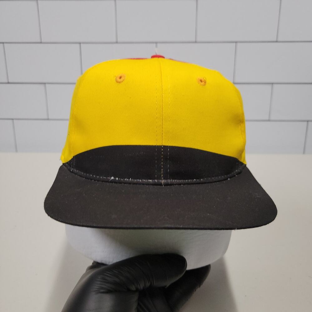 Vintage 1994 Global Caps Belgium Map Underbrim Flag Colorblock Snapback Hat
